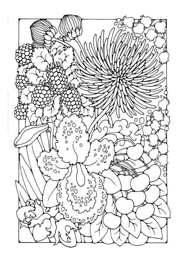 Fargeleggingsbilde blomster