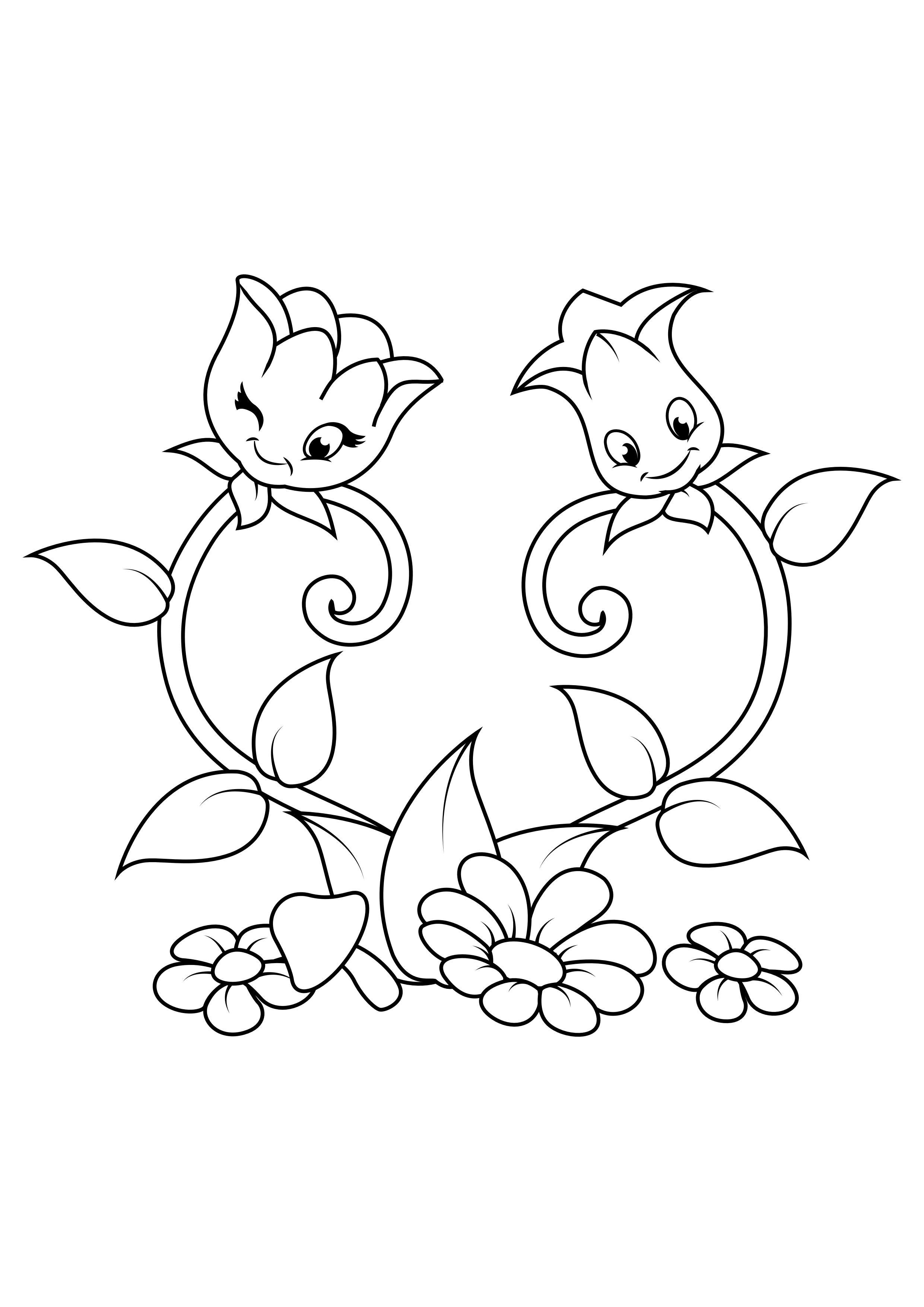 blomster hjerte Fargeleggingsbilde blomster hjerte