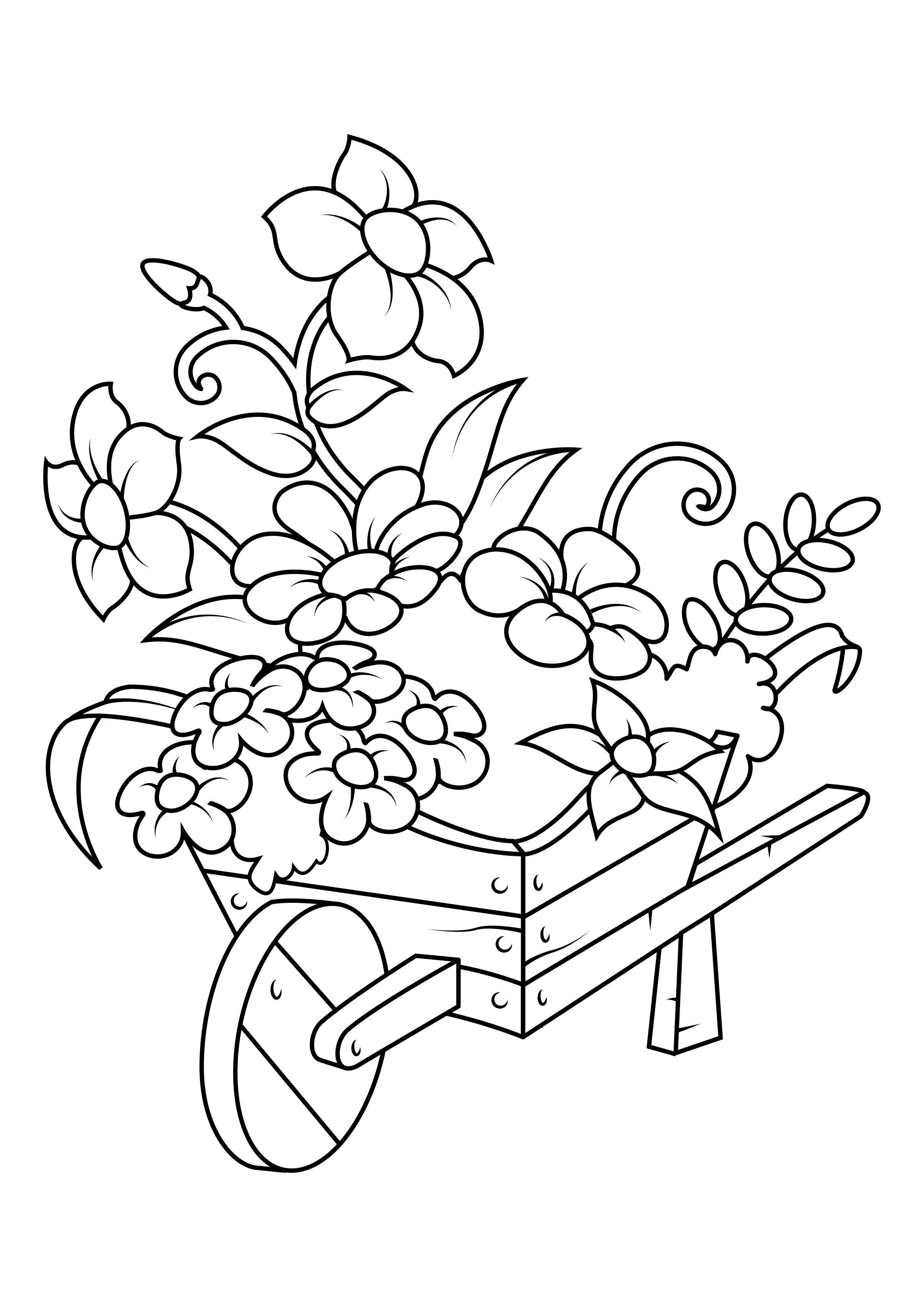 Fargeleggingsbilde blomster i trillebA¥r