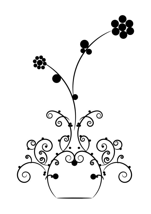 Fargeleggingsbilde blomster i vase