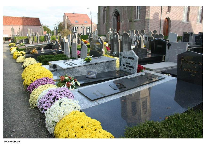 Foto blomster pA¥ en kirkegA¥rd
