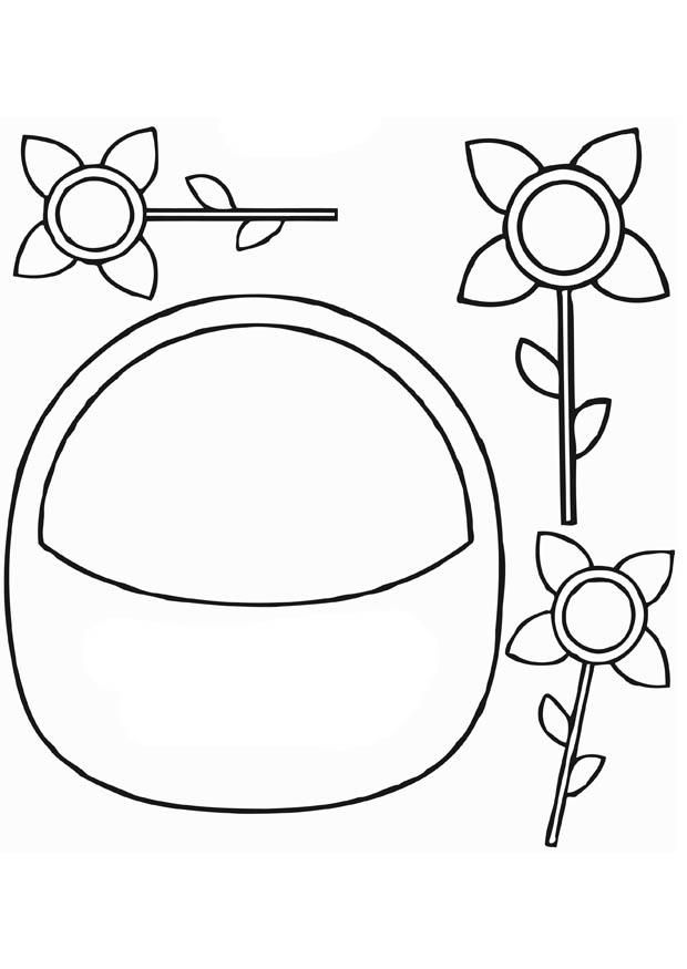 blomsterkurv Fargeleggingsbilde blomsterkurv