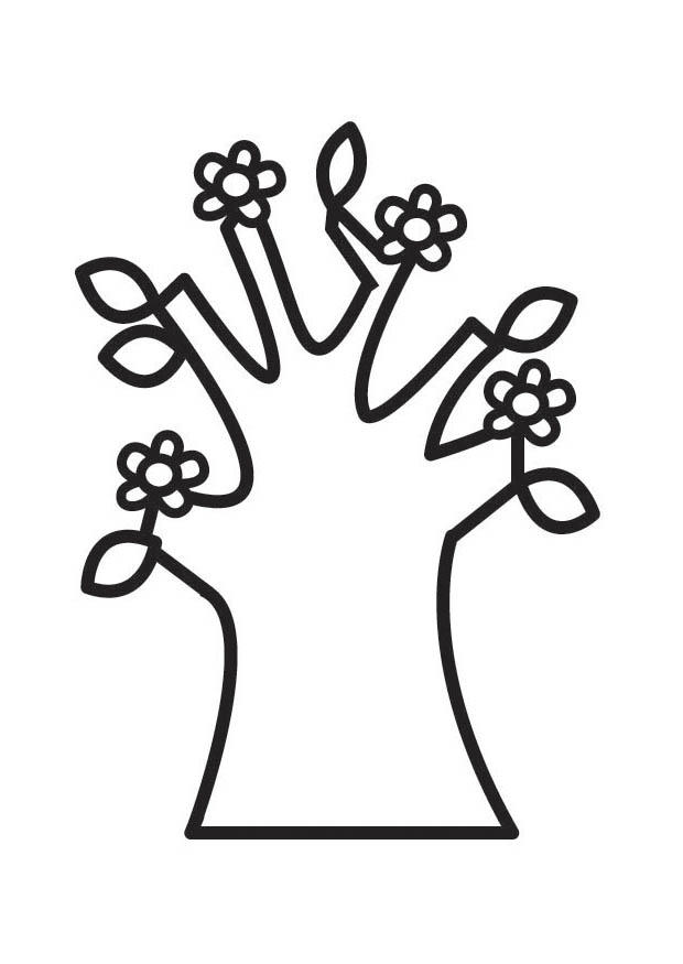 blomstrende tre om vA¥ren Fargeleggingsbilde blomstrende tre om vA¥ren