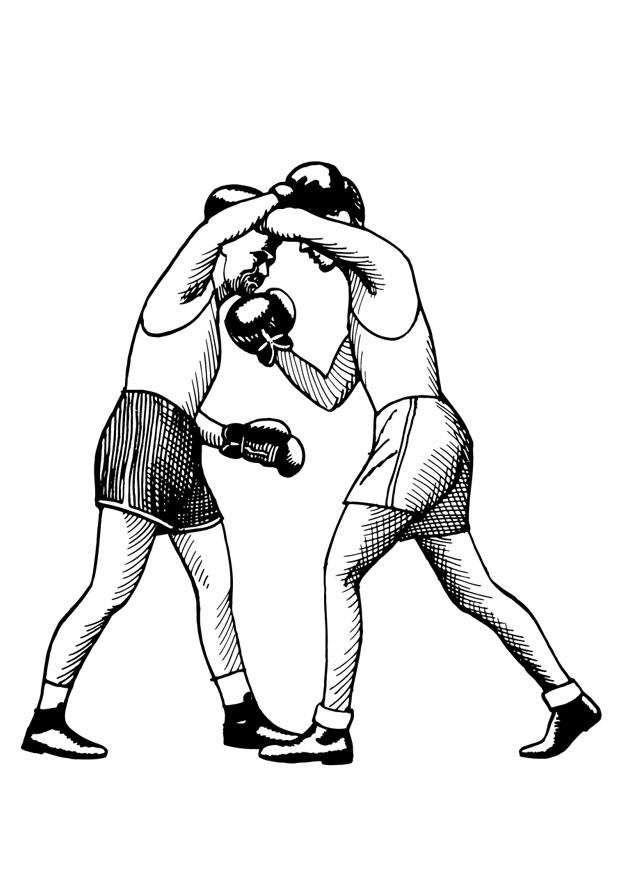 Fargeleggingsbilde boksing - uppercut