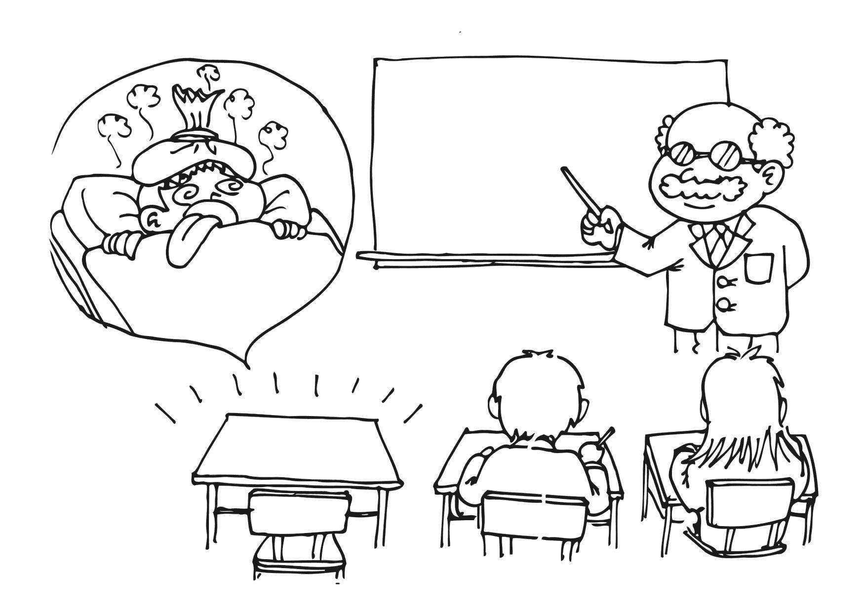 borte fra skolen pga. sykdom Fargeleggingsbilde borte fra skolen pga. sykdom