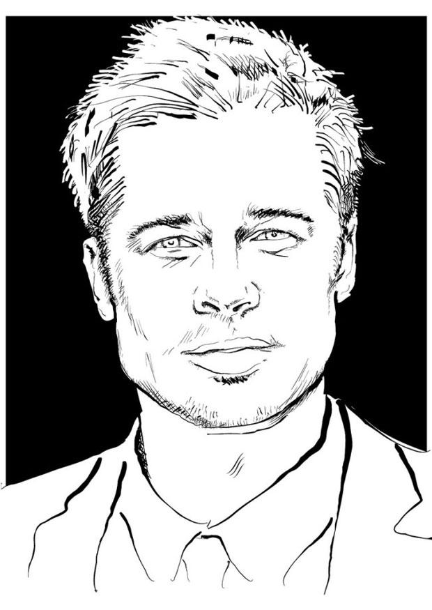 Fargeleggingsbilde brad pitt