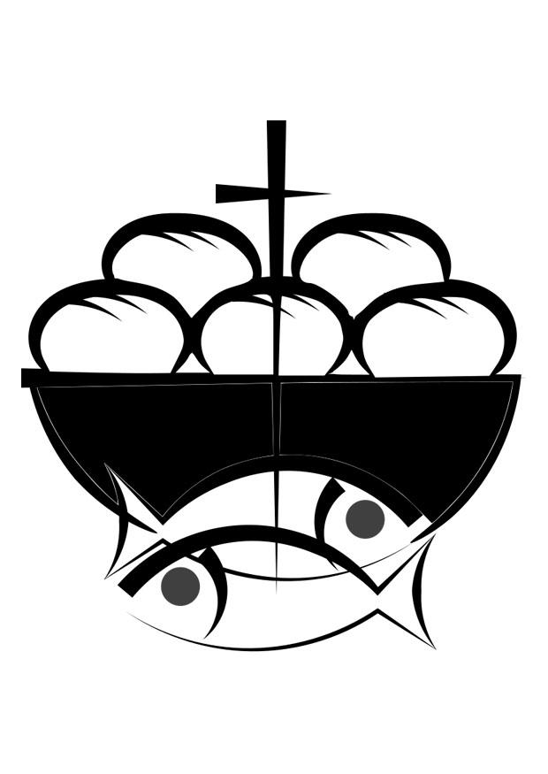 brA¸d og fisk Fargeleggingsbilde brA¸d og fisk