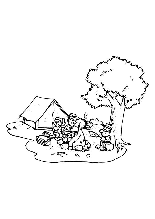 Fargeleggingsbilde camping