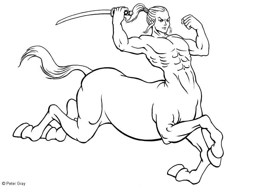 Fargeleggingsbilde centaur