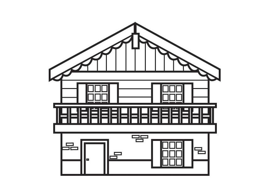 Fargeleggingsbilde chalet