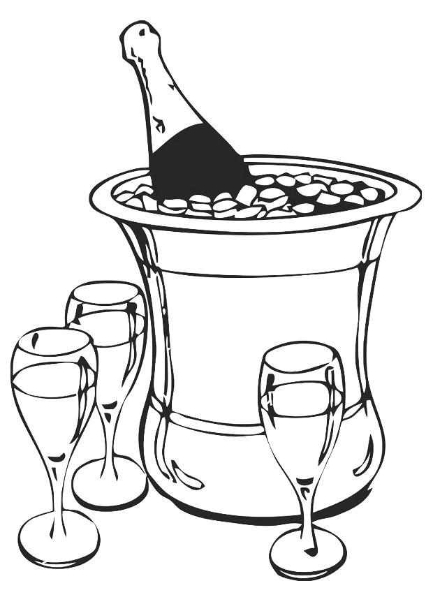Fargeleggingsbilde champagne
