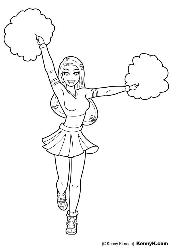 cheerleader Fargeleggingsbilde cheerleader