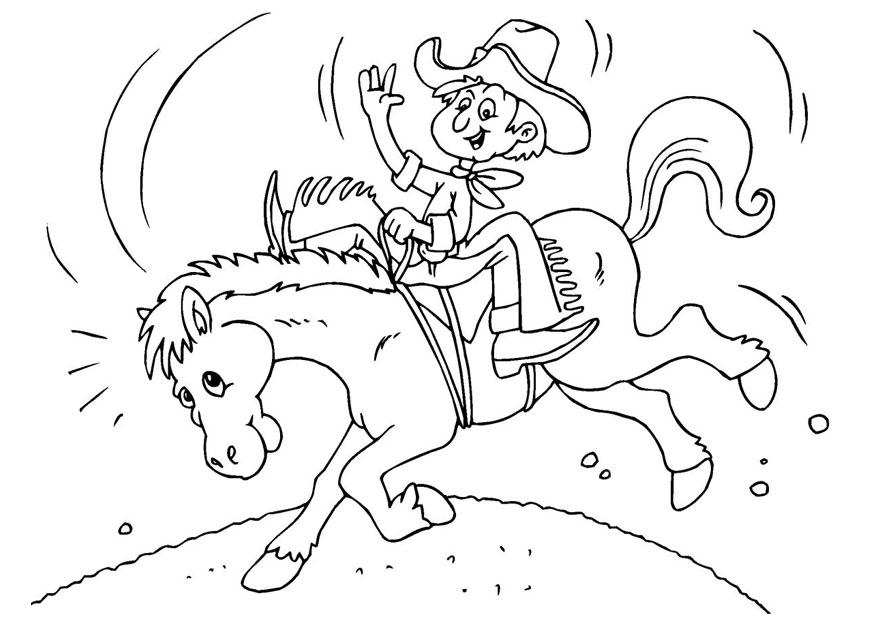 comboy pA¥ hest Fargeleggingsbilde comboy pA¥ hest