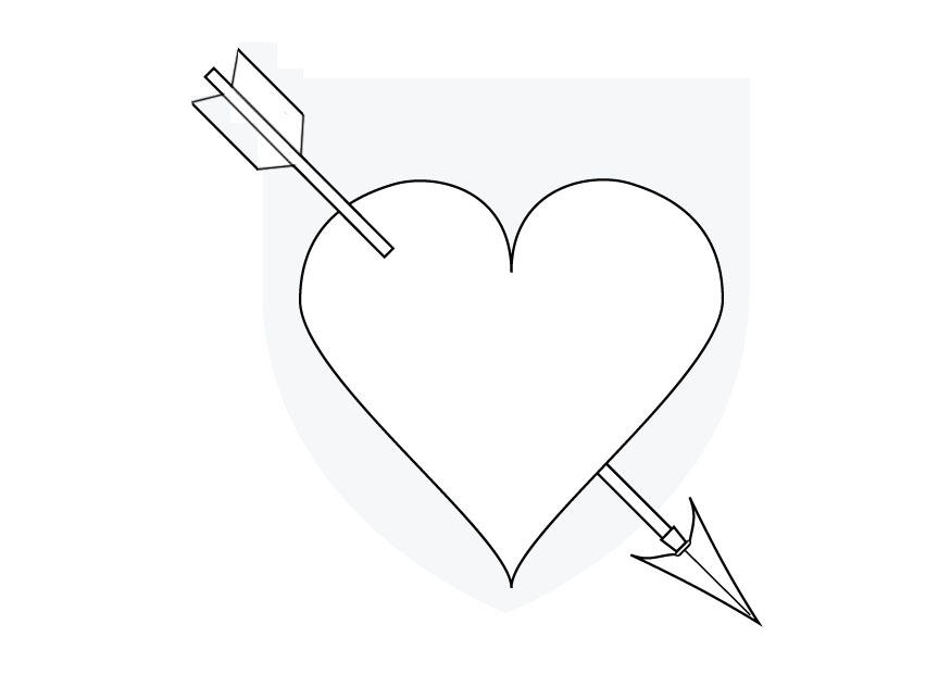 cupidos hjerte Fargeleggingsbilde cupidos hjerte