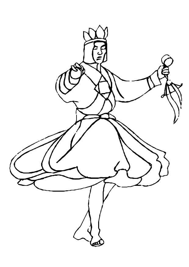 Fargeleggingsbilde danser