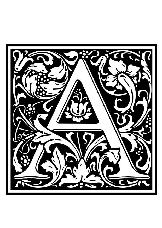 dekorativ alfabet - a Fargeleggingsbilde dekorativ alfabet - a