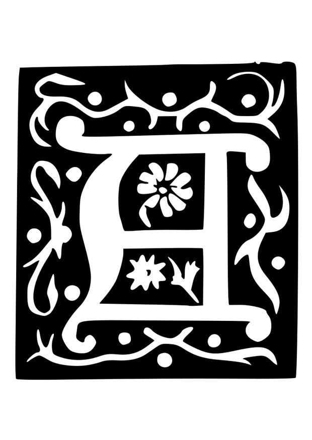 Fargeleggingsbilde dekorative bokstaver - a
