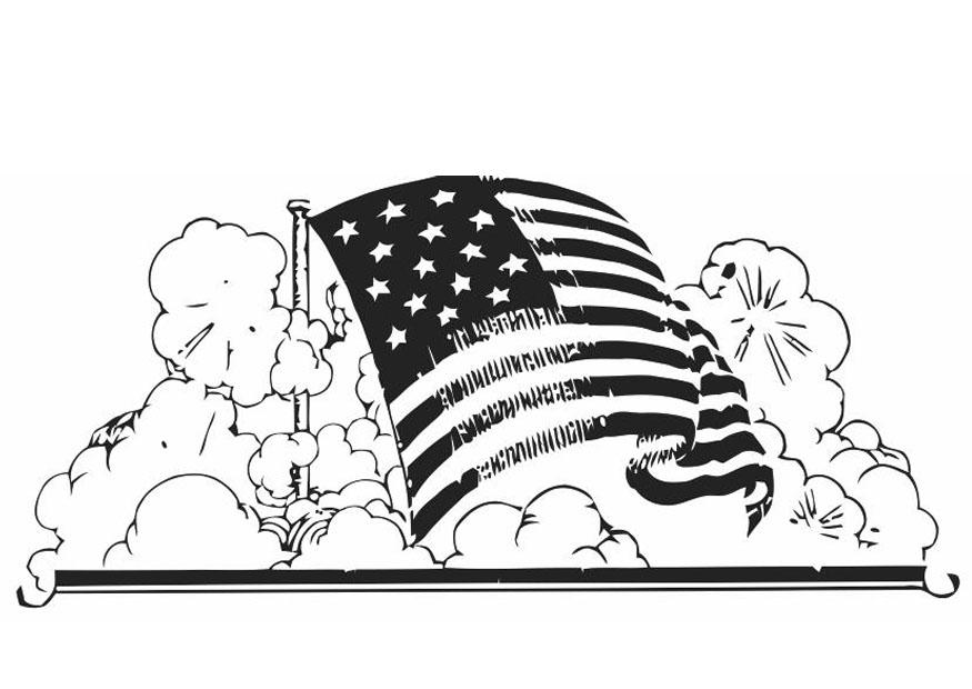 Fargeleggingsbilde det amerikanske flagget