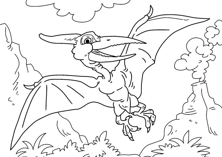 Fargeleggingsbilde dinosaur - pteranodon
