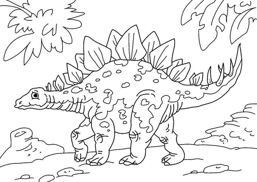 Fargeleggingsbilde dinosaur - stegosaurus
