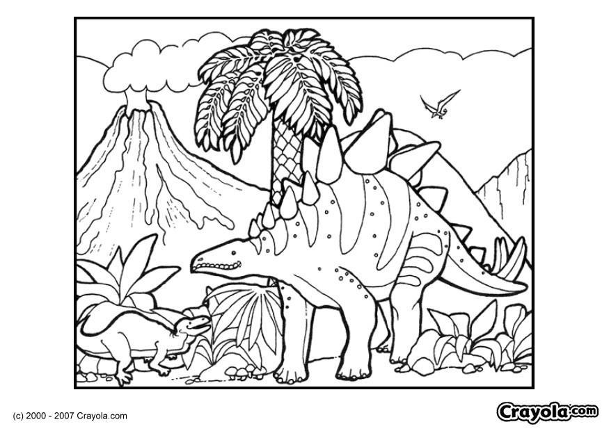 dinosaurer i vann Fargeleggingsbilde dinosaurer i vann