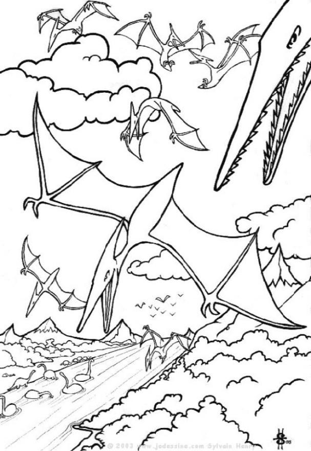 dinosaurer som flyr Fargeleggingsbilde dinosaurer som flyr