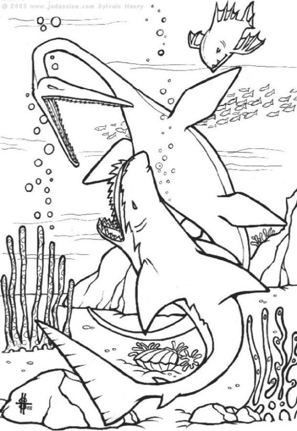 dinosaurer under vann Fargeleggingsbilde dinosaurer under vann
