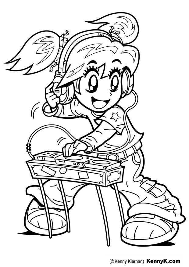 dj Fargeleggingsbilde dj