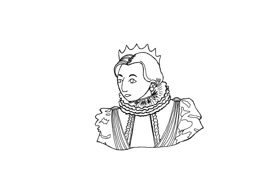 dronning Fargeleggingsbilde dronning