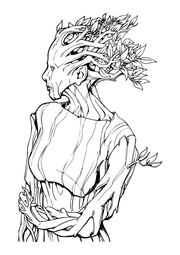 dryad - dryad Fargeleggingsbilde dryad - dryad