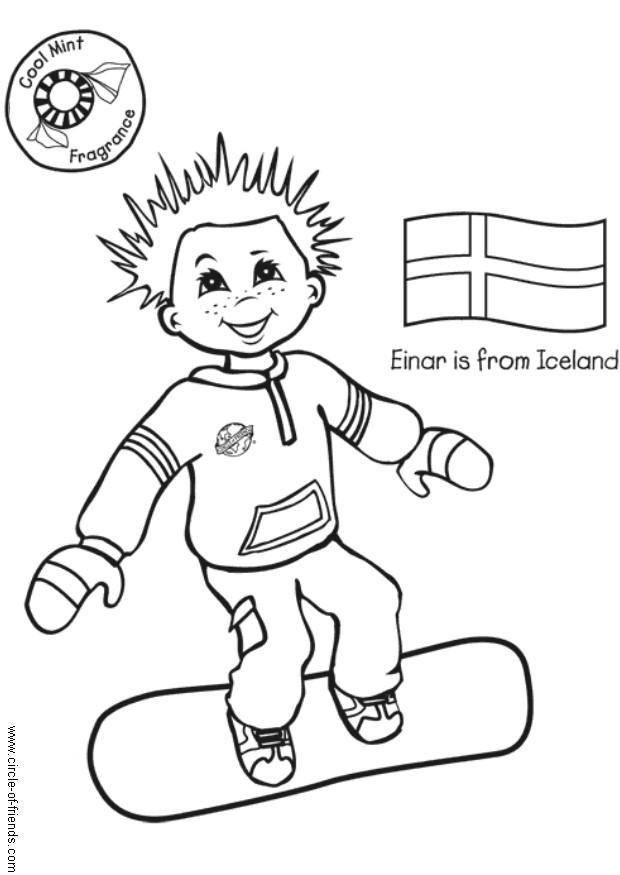 einar fra island Fargeleggingsbilde einar fra island