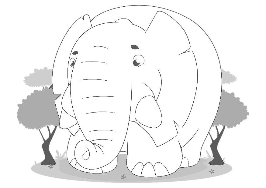 elefant Fargeleggingsbilde elefant