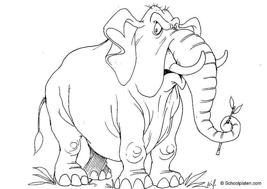 Fargeleggingsbilde elefant