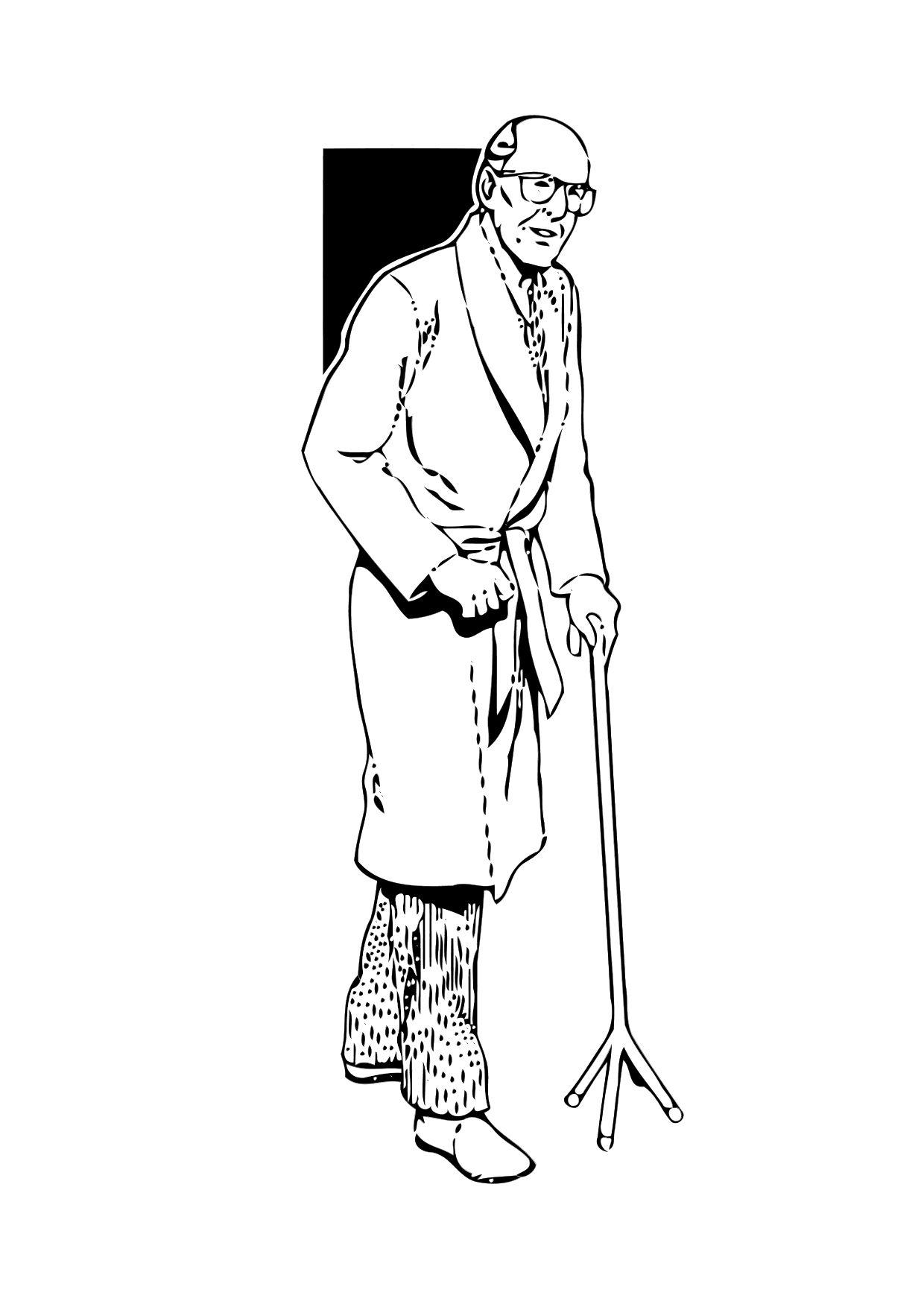 Fargeleggingsbilde en gammel mann