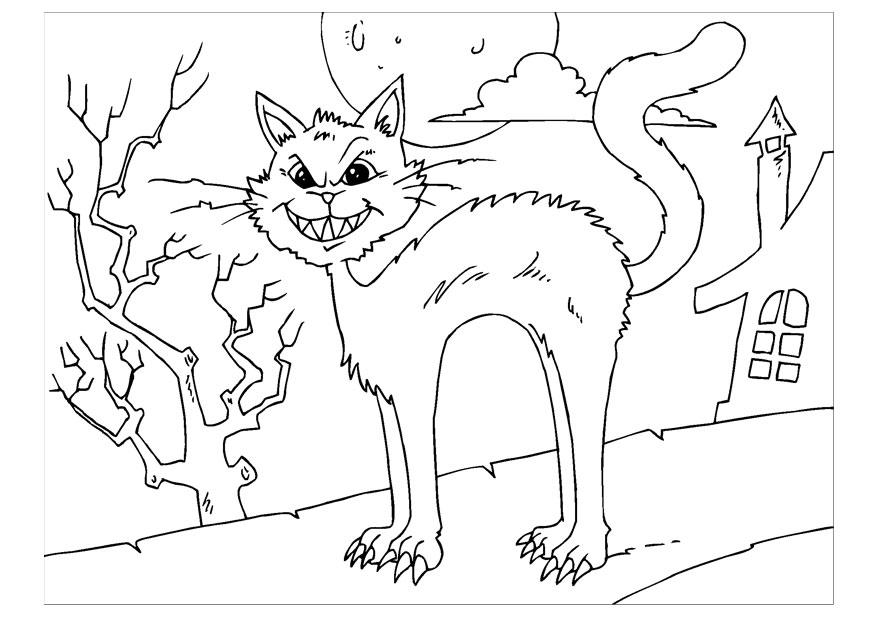 en katt som hveser Fargeleggingsbilde en katt som hveser