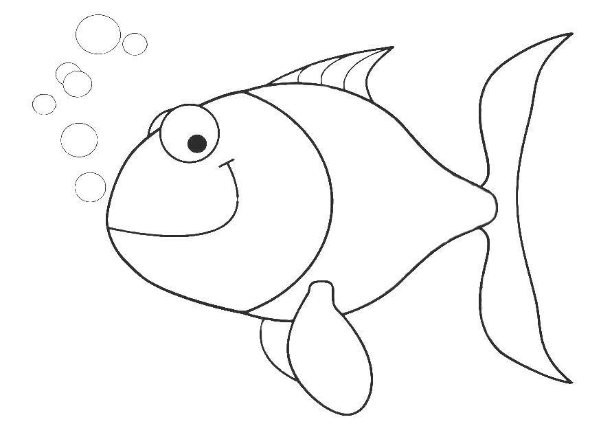 en liten fisk Fargeleggingsbilde en liten fisk