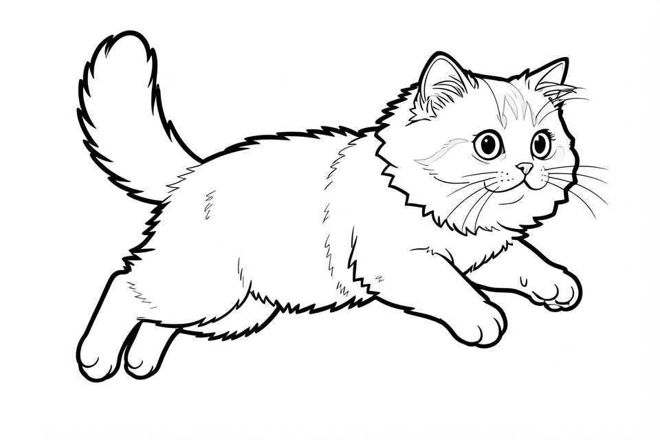 en perserkatt som hopper Fargeleggingsbilde en perserkatt som hopper