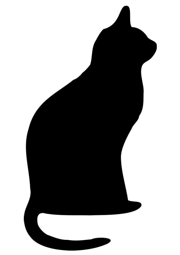Fargeleggingsbilde en svart katt