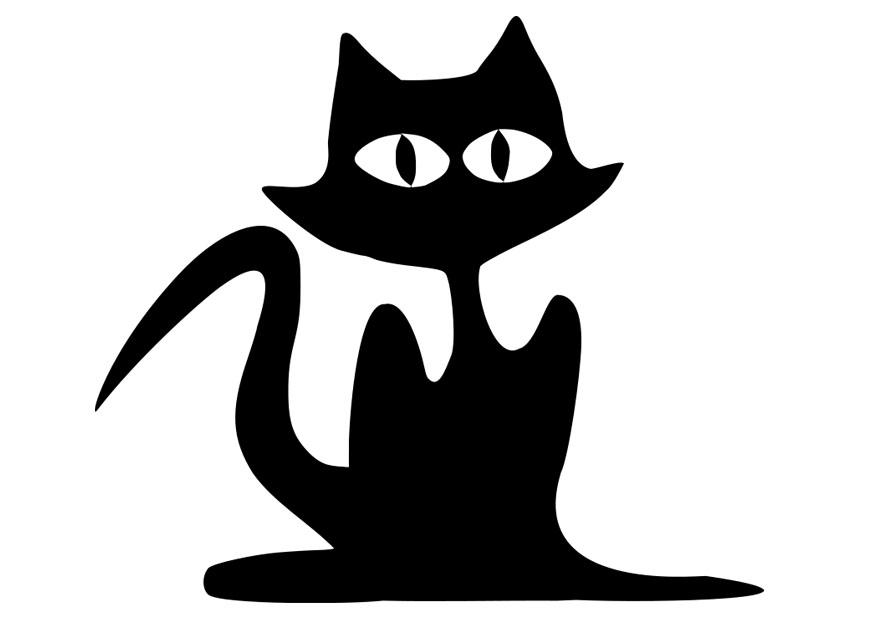 en svart katt Fargeleggingsbilde en svart katt