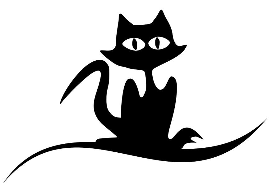 Fargeleggingsbilde en svart katt