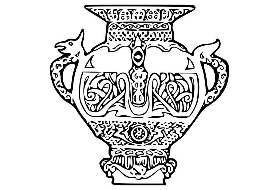 Fargeleggingsbilde en vase fra vikingtiden