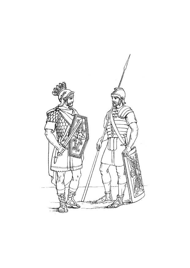 Fargeleggingsbilde engelsk soldat i det romerske militA¦ret