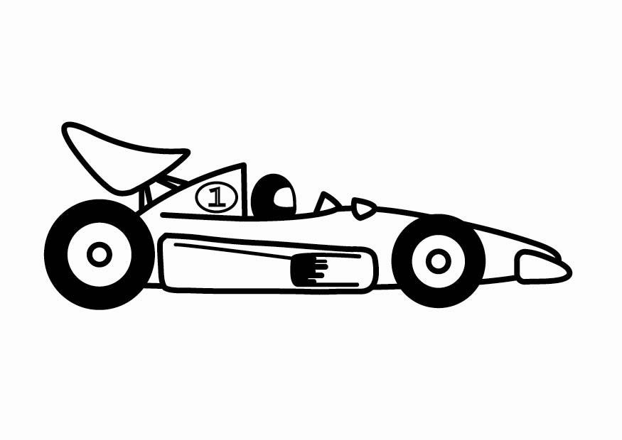 Fargeleggingsbilde f1 racerbil