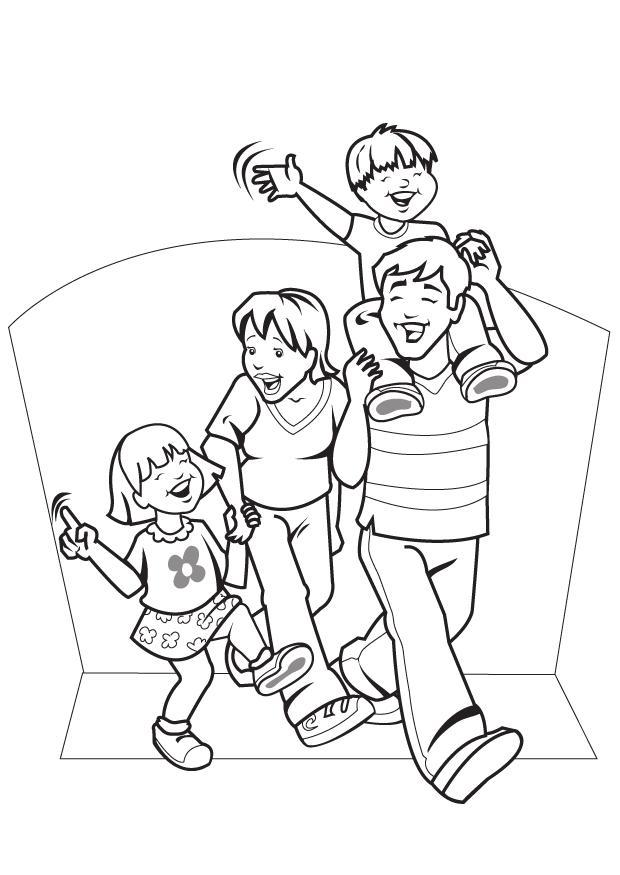 Fargeleggingsbilde familie