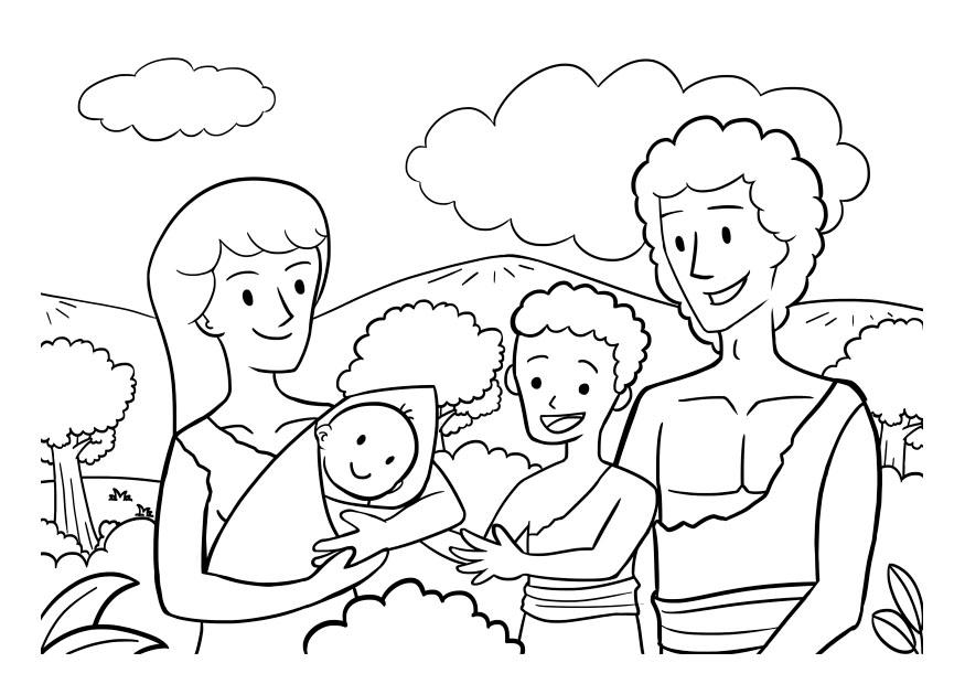Fargeleggingsbilde familie