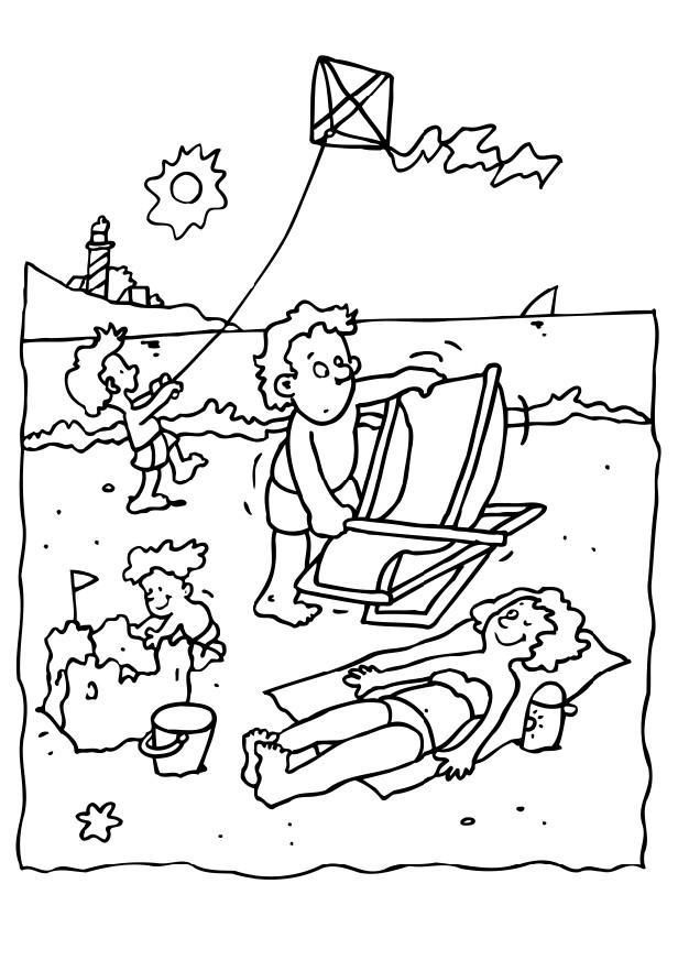 Fargeleggingsbilde ferie ved havet