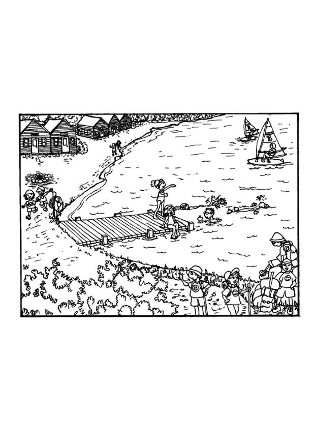 Fargeleggingsbilde ferieaktiviteter
