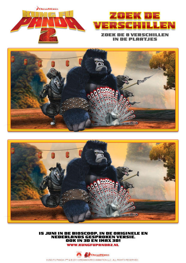 bilde finn forskjellen - kung fu panda 2