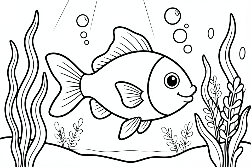 fisk i vannet Fargeleggingsbilde fisk i vannet
