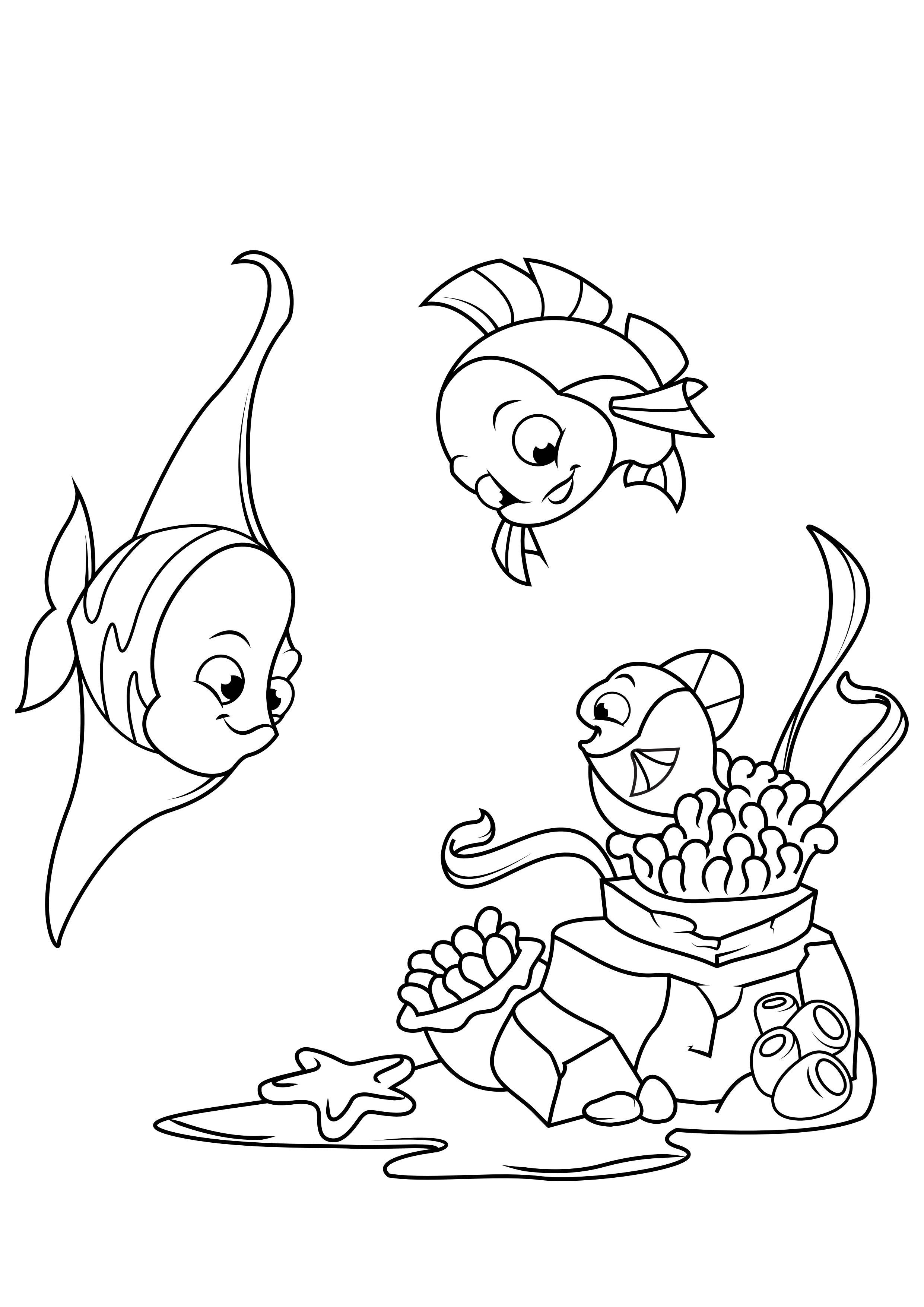 fisk leker gjemsel Fargeleggingsbilde fisk leker gjemsel